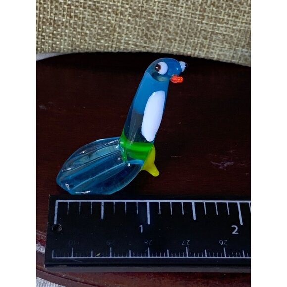 Blown Glass Blue Bird figure Vintage 2 inch tall - Picture 6 of 9